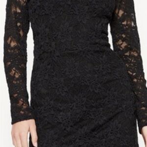 Bardot Black Floral Lace Long Sleeve Dress